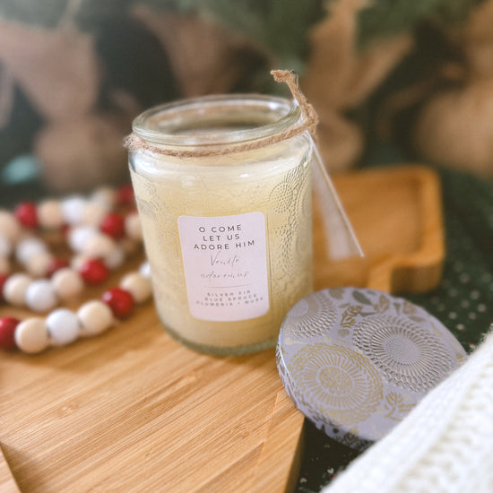 Venite Adoremus: O Come Let Us Adore Him Beeswax Candle