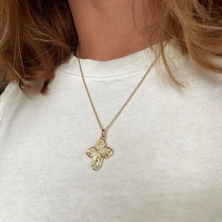 Four way 2025 gold cross necklace
