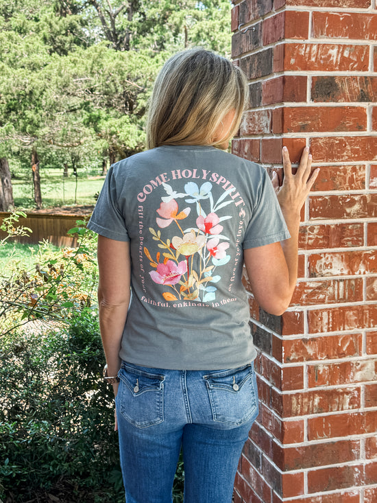 Come, Holy Spirit Pocket Tee - Gray