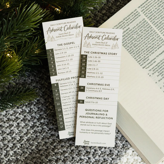 Scripture Reading Advent Calendar Bookmark