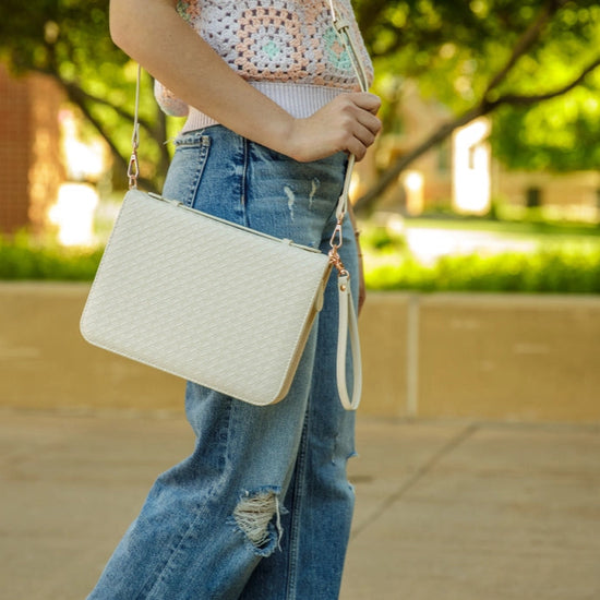 Cream Crossbody Bible Cover