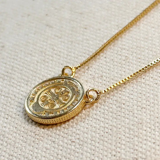 Gold Saint Benedict Medal + Necklace