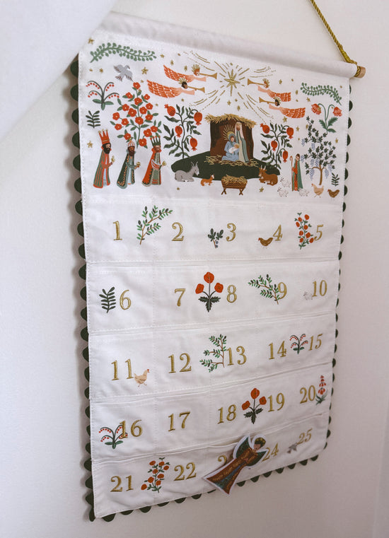 Nativity Embroidered Hanging Advent Calendar