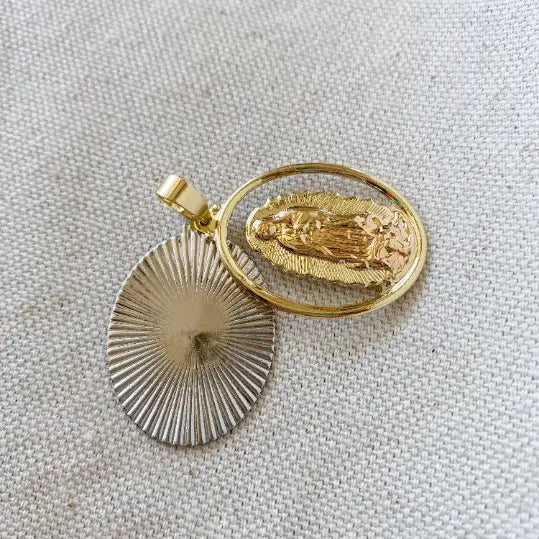 18k Gold Our Lady of Guadalupe Pendant