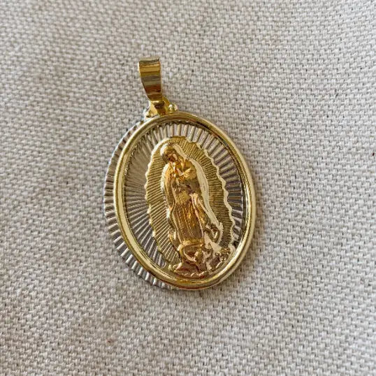 18k Gold Our Lady of Guadalupe Pendant