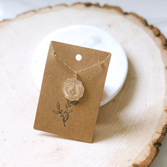 Fleur-De -Lis Miraculous Medal Pendant + Necklace