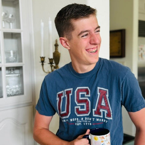Classic USA Catholic Tee: BLUE