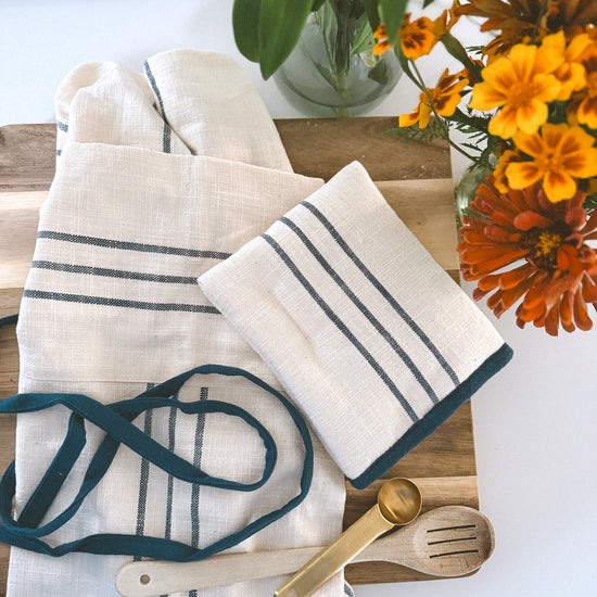 French Half Apron & Oven Mitt