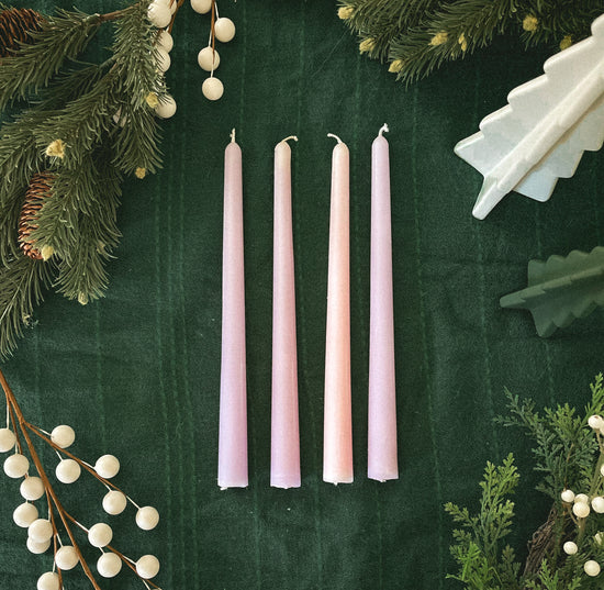 Scented Advent Taper Candles (Set of 4)