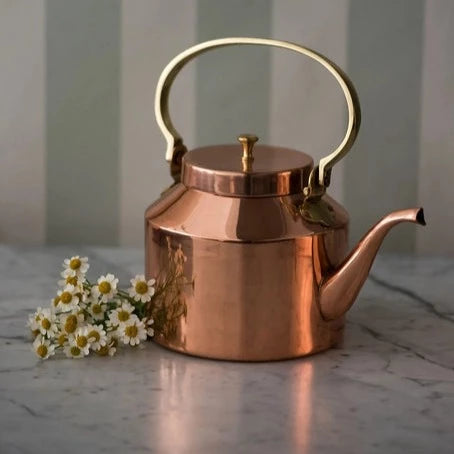 Copper Tea Kettle With Wooden Handle,vintage Style Teapot, English