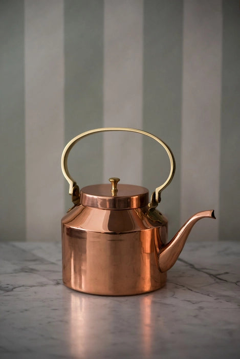 Copper Tea Pot, Water Kettle, Instant Coffee Maker, Vintage