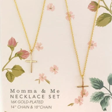 Momma + Me Cross Necklace Set