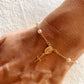Gold + Pearl Rosary Bracelet