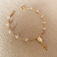 Gold + Pearl Rosary Bracelet