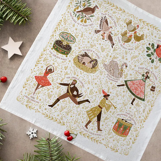 12 Days of Christmas Tea Towel