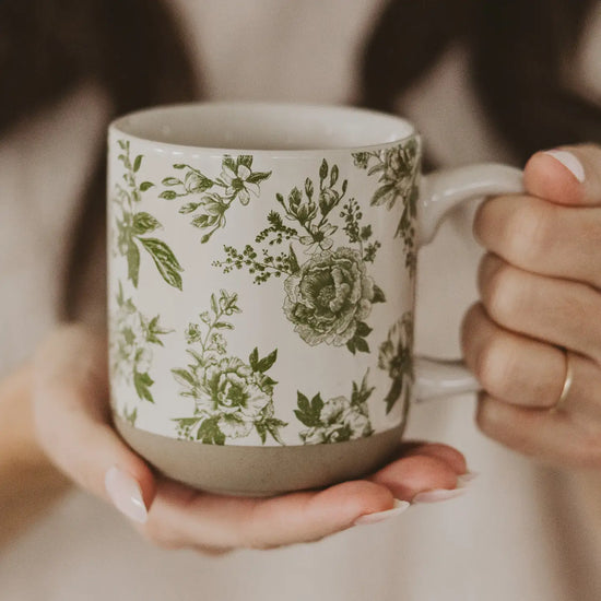 Green Delft Stoneware Mug