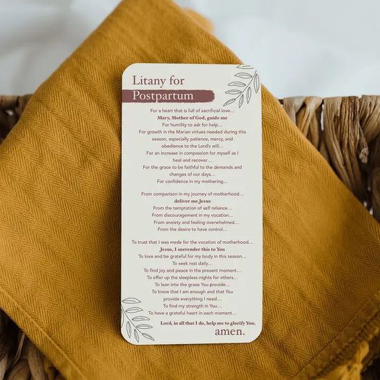 Litany for Postpartum Prayer Card