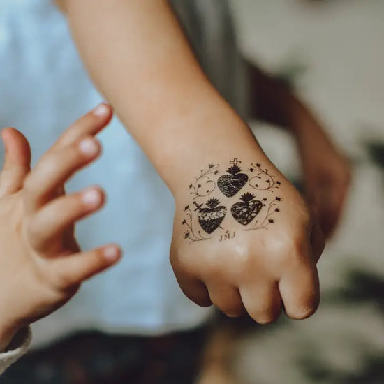 Holy Hearts Temporary Tattoo